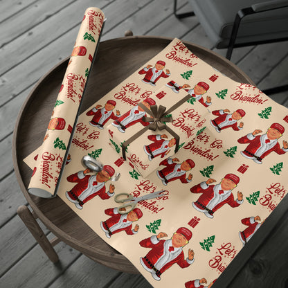 Funny Trump Christmas Wrapping Paper for Gifts - Let's Go Brandon Gift - Joe Let's Go Brandon - Funny Santa Trump Wrapping Paper Christmas