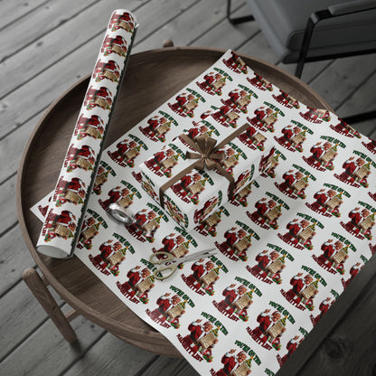 Christmas Santa Trump Gift Wrap, Trump's Naughty List, Trump Wrapping Paper for Gifts, Maga Gift Wrap Christmas, President Trump Won 2024