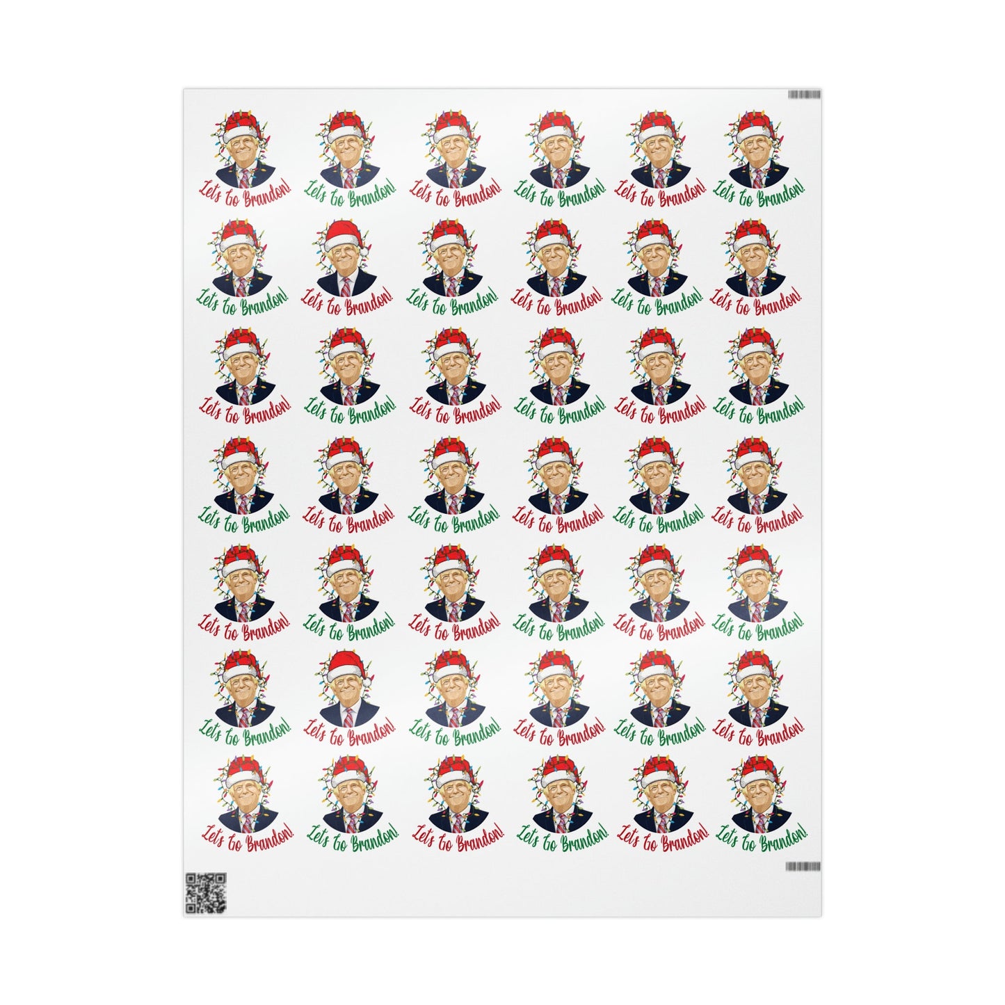 Santa Funny Trump Wrapping Paper for Gifts - Make America Great Again Gift - Joe Biden Let's Go Brandon Wrapping Paper Christmas Gifts