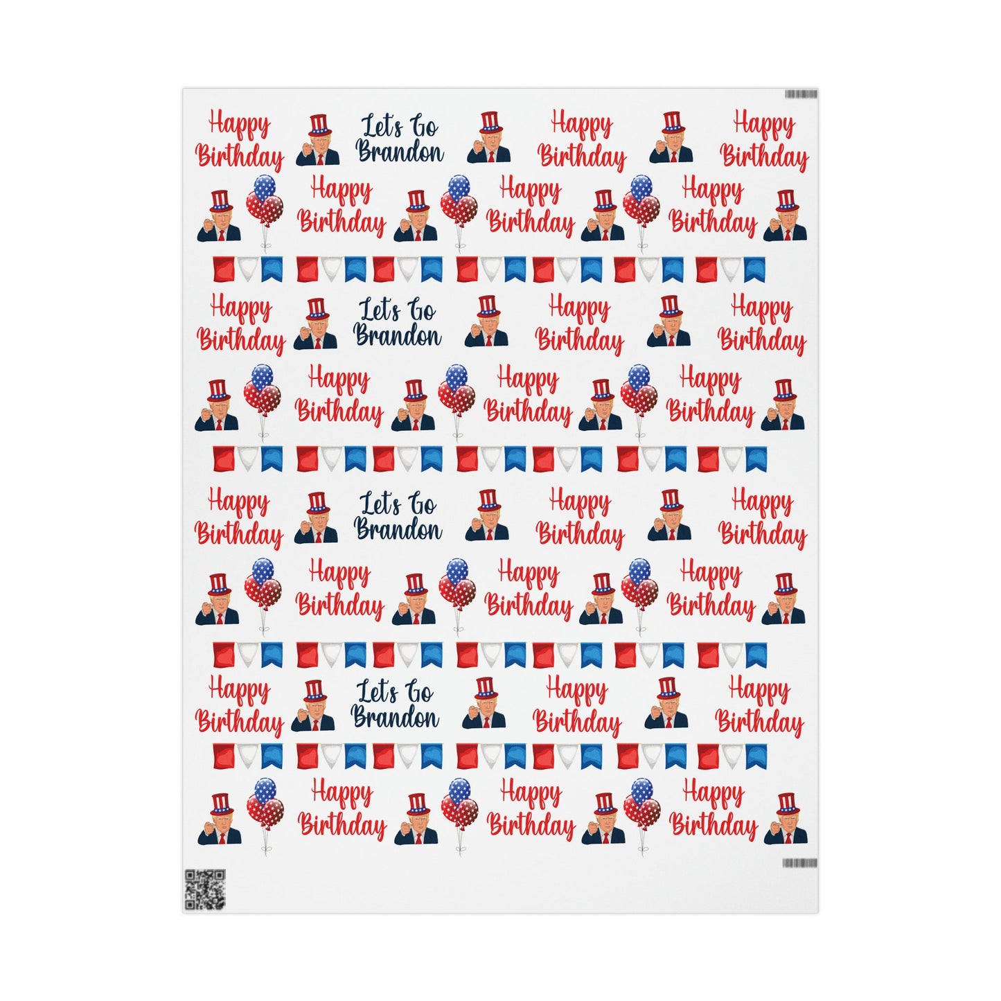 Top Trump Birthday Wrapping Paper for Gifts - Trump Maga Gift - Funny Let's Go Brandon Biden Trump Funny Wrapping Paper for Birthday Gifts