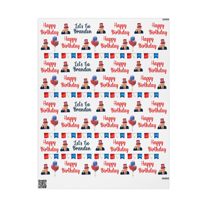 Top Trump Birthday Wrapping Paper for Gifts - Trump Maga Gift - Funny Let's Go Brandon Biden Trump Funny Wrapping Paper for Birthday Gifts