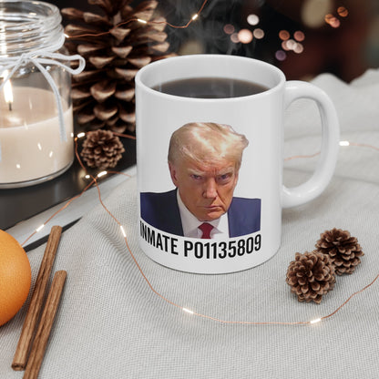 Trump Best Mugshot Mug Never Surrender Georgia Trump Inmate Number P01135809 Mugshot Mug Ceramic Mug 11oz - Trump Gift Mug Trump Christmas