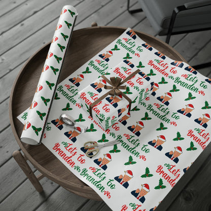 Top Trump Christmas Wrapping Paper for Gifts - Trump Maga Gift - Funny Let's Go Brandon Biden Trump Wrapping Paper Santa Trump Brandon Gift