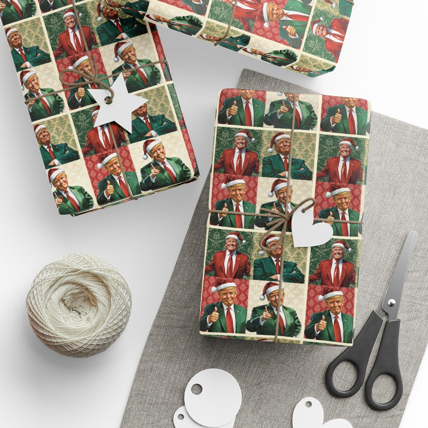 Jolly Trump Christmas, Christmas Trump Gift Wrap,  Trump Wrapping Paper for Gifts, Maga Gift Wrap Christmas Trump 2024, Santa Trump Gifts