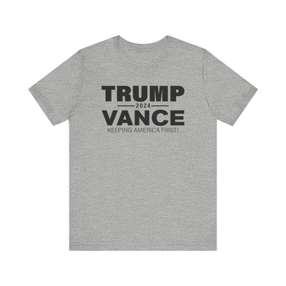 America First Trump VP Pick Vance 2024 Shirt Bella Canvas 3001 Unisex T-Shirt Vote Trump, J.D. Vance VP Trump, Pro Trump Campaign Shirt