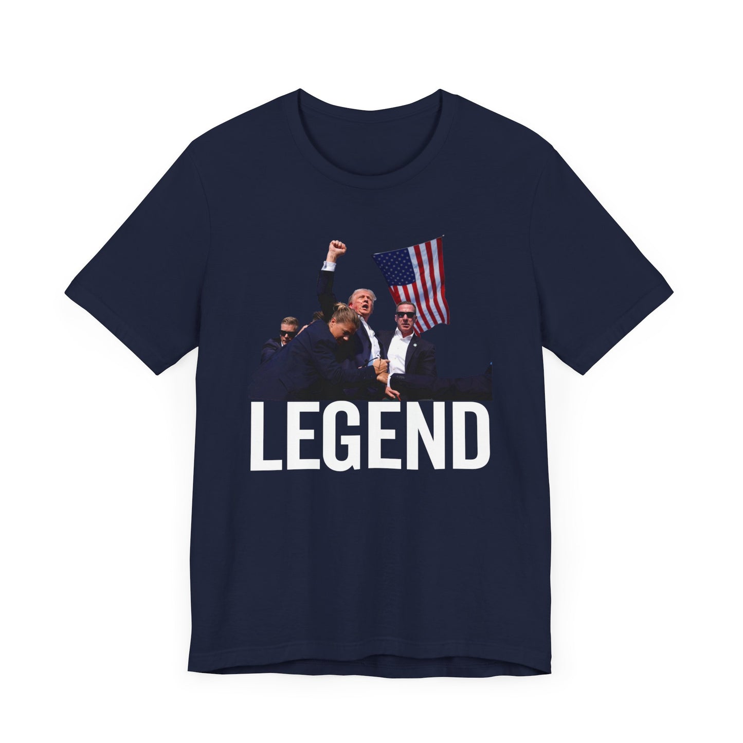 Trump Legend Shot Picture Shirt Bella Canvas 3001 Unisex T-Shirt Vote Trump King Trump Fist Photo Pro Trump Never Surrender Shirt 2024