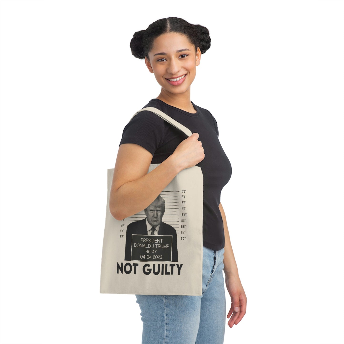 Trump Mugshot Not Guilty Pro Trump Gift Tote Canvas Tote Bag