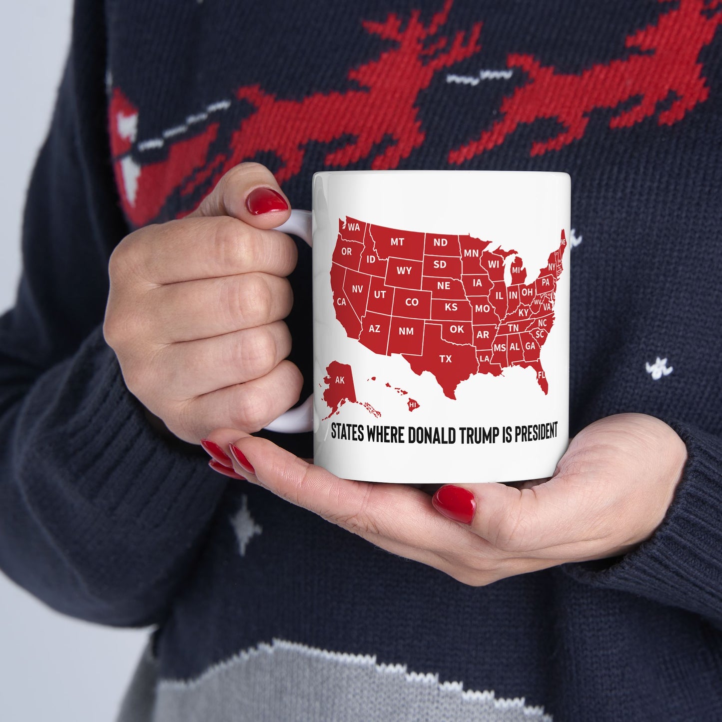 Funny Trump Mug, States Where Trump is President, 2024 Election Results Mug, Trump Gift, Christmas Trump Gift, Ceramic 11oz Mug, Trump Won