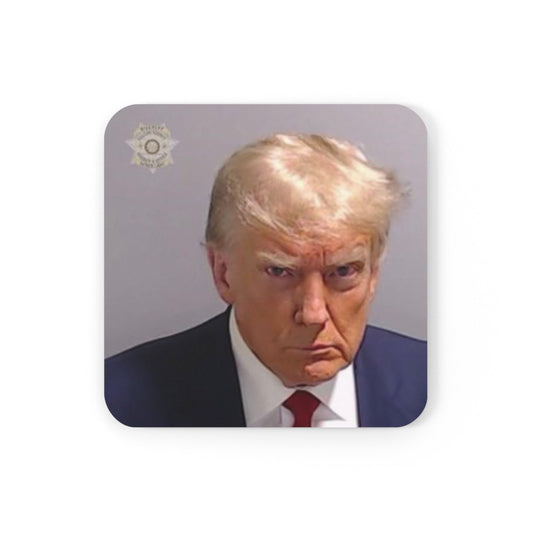 The Georgia Trump Mugshot Coaster - Trump Coaster Trump Gift Trump Keepsake Trump Georgia Trump Booking Trump Photo Cork Back Coaster