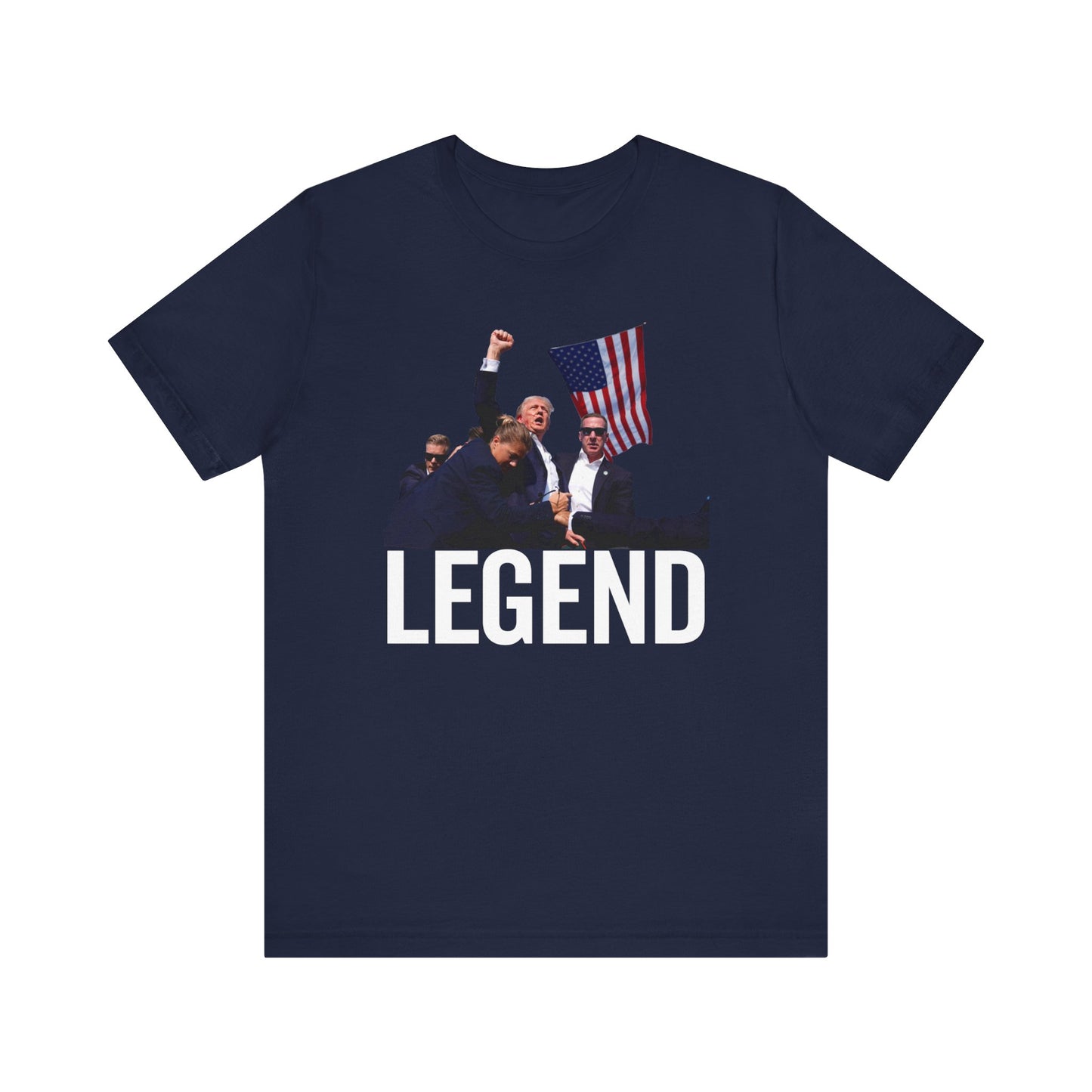 Trump Legend Shot Picture Shirt Bella Canvas 3001 Unisex T-Shirt Vote Trump King Trump Fist Photo Pro Trump Never Surrender Shirt 2024