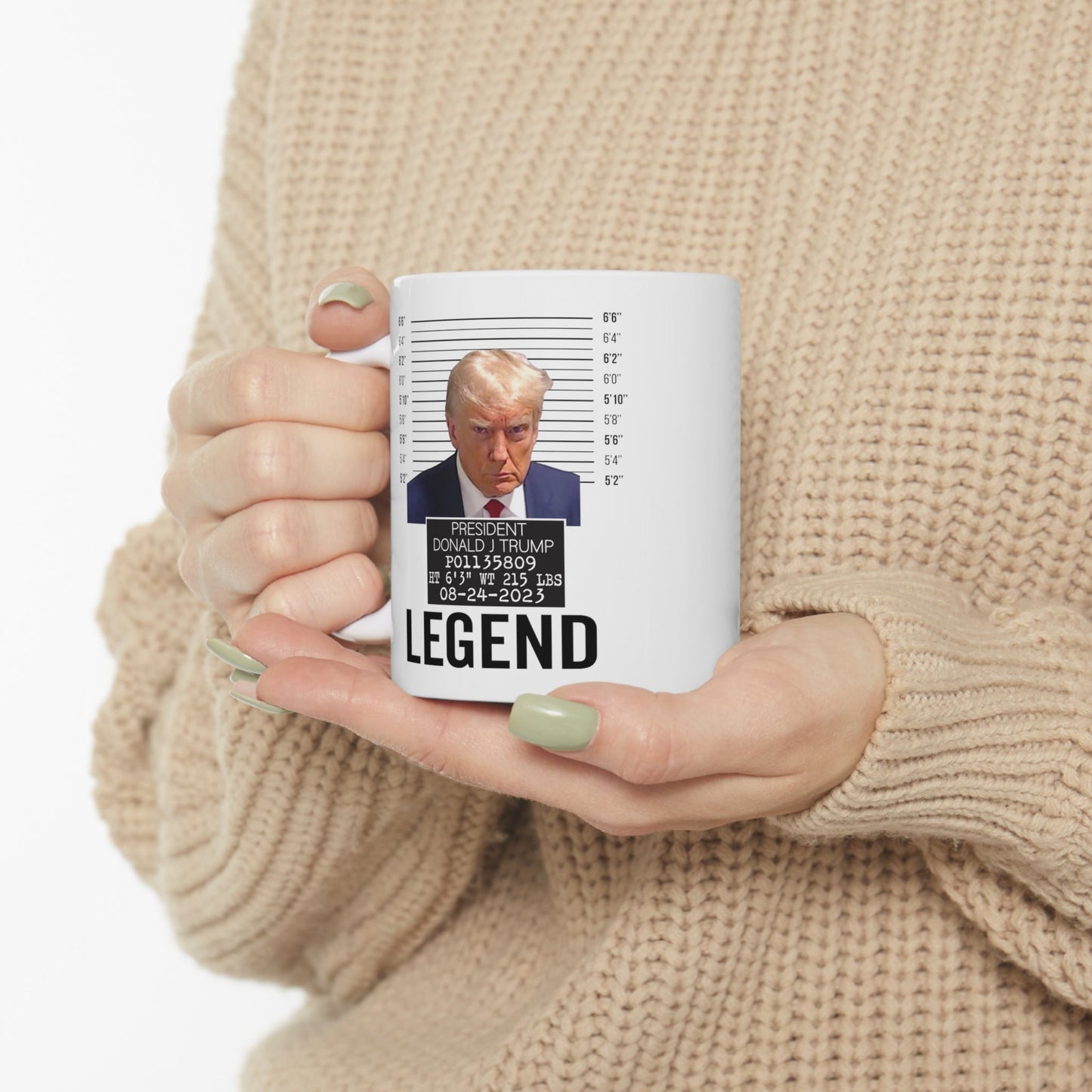 The Georgia Trump Mugshot Picture Mug Ceramic Mug 11oz - Funny Gift Trump Booking Photo Georgia Trump Mugshot Mug Trump Legend Pic Mug