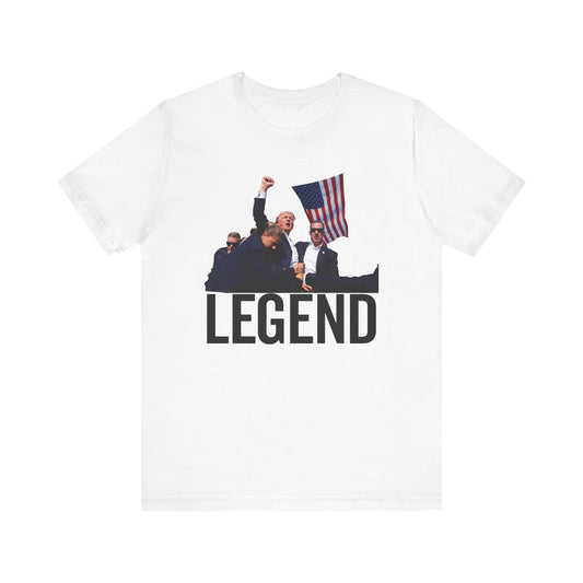 Trump Legend Shot Picture Shirt Bella Canvas 3001 Unisex T-Shirt Vote Trump King Trump Fist Photo Pro Trump Never Surrender Shirt 2024