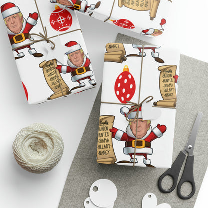 Great Santa Trump Wrapping Paper for Gifts - Trump's Naughty List Christmas Gift Wrap Let's Go Brandon Maga Gift Wrap Christmas Trump 2024