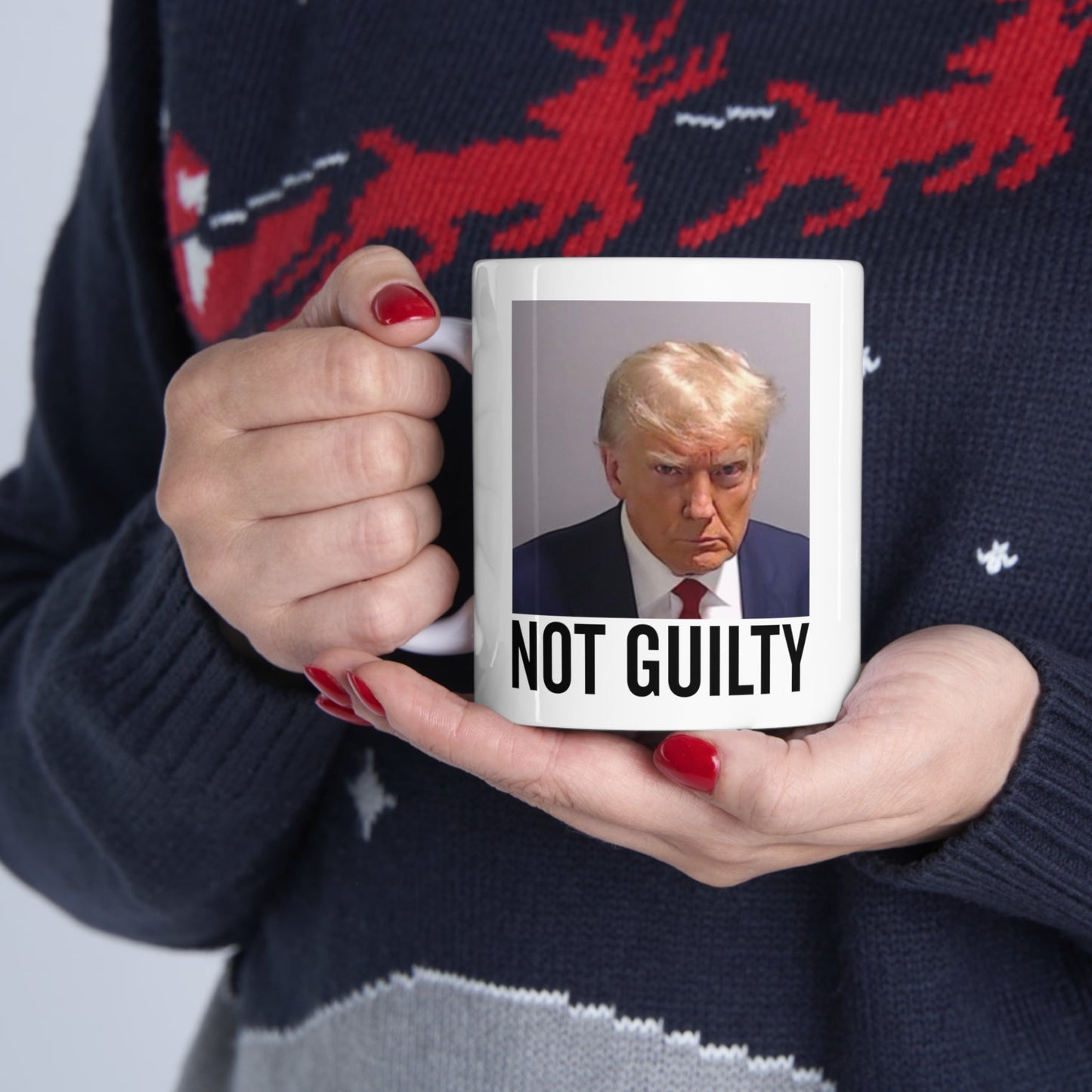 Trump Not Guilty Georgia Trump Mugshot Picture Mug Ceramic Mug 11oz - Funny Gift Trump Booking Photo Georgia Pro Trump Mugshot Mug