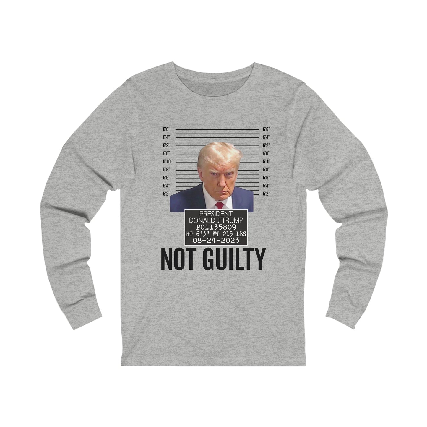 Photo Trump Not Guilty Long Sleeves Trump Shirt Trump Mugshot Pro Trump Georgia Trump Photo Unisex