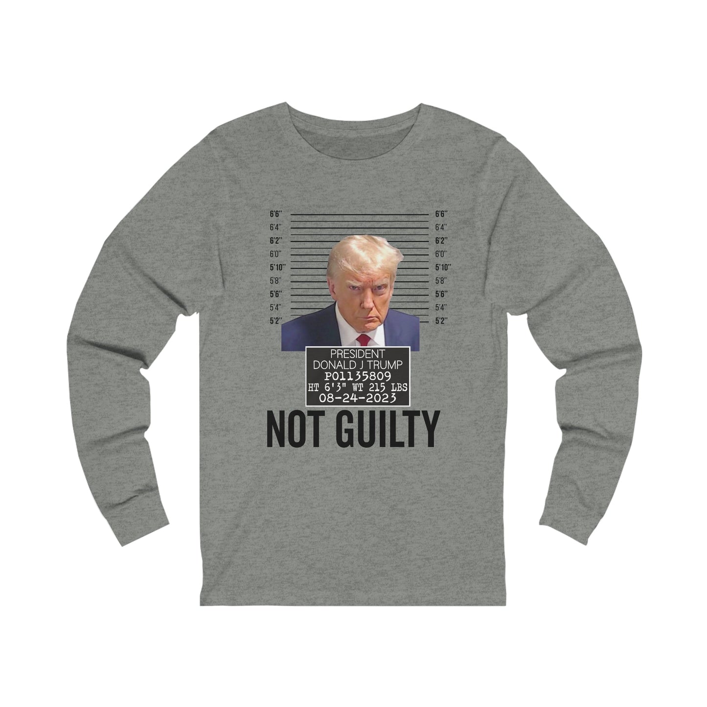 Photo Trump Not Guilty Long Sleeves Trump Shirt Trump Mugshot Pro Trump Georgia Trump Photo Unisex