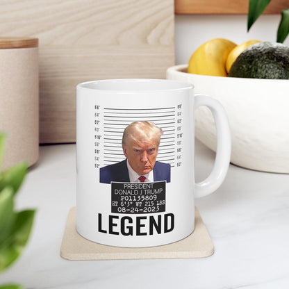 The Georgia Trump Mugshot Picture Mug Ceramic Mug 11oz - Funny Gift Trump Booking Photo Georgia Trump Mugshot Mug Trump Legend Pic Mug