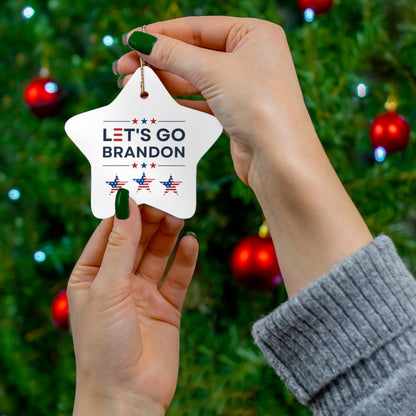 Let's Go Brandon Christmas Ornament USA Let's Go Brandon Trump Christmas Ornament 2024 Brandon Trump Ceramic Ornament Republican Gift