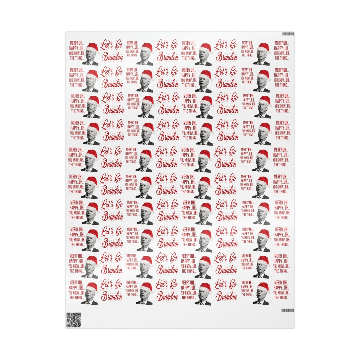 Funny Confused Biden Trump Christmas Wrapping Paper for Gifts - Make America Great Again Gift - Let's Go Brandon Pro Trump Wrapping Paper