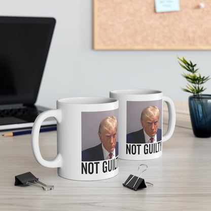 Trump Not Guilty Georgia Trump Mugshot Picture Mug Ceramic Mug 11oz - Funny Gift Trump Booking Photo Georgia Pro Trump Mugshot Mug