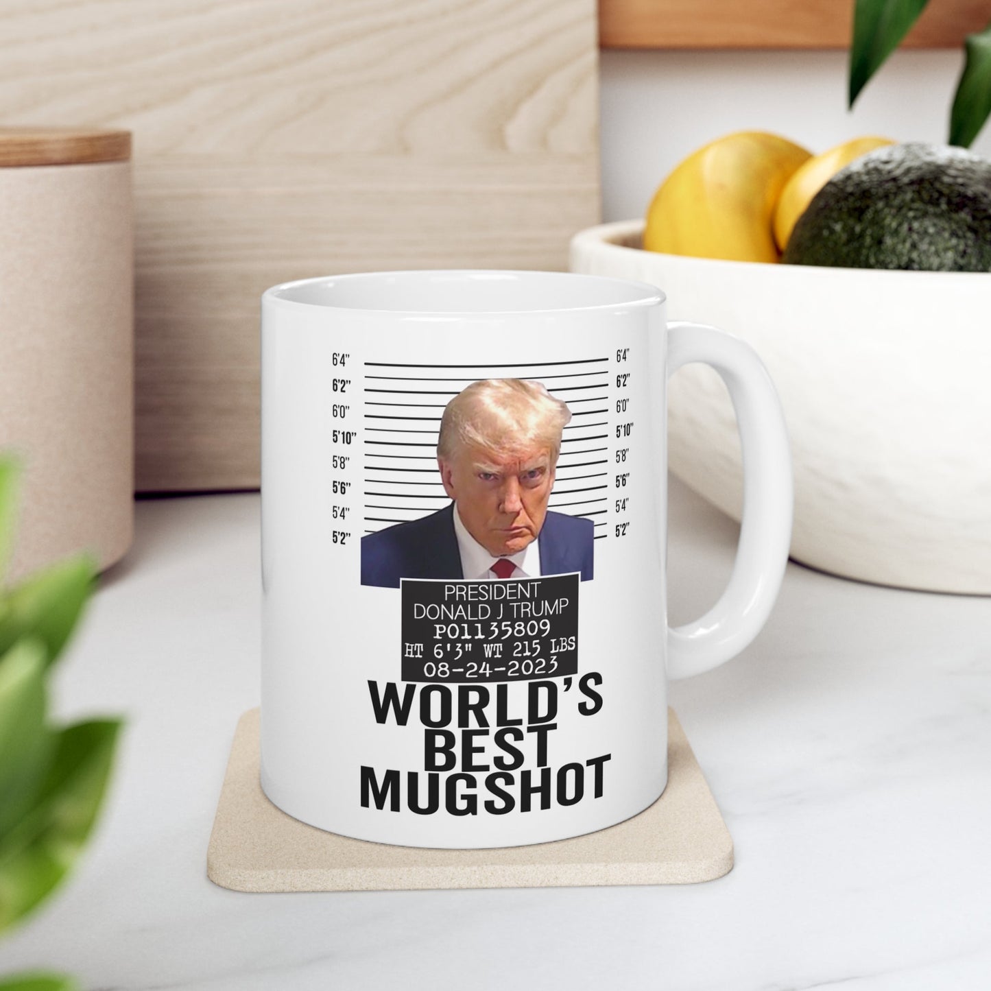 Trump Best Mugshot Mug Never Surrender Georgia Trump Mugshot Picture Mug Ceramic Mug 11oz - Funny Gift Trump Booking Photo Georgia Pro Trump