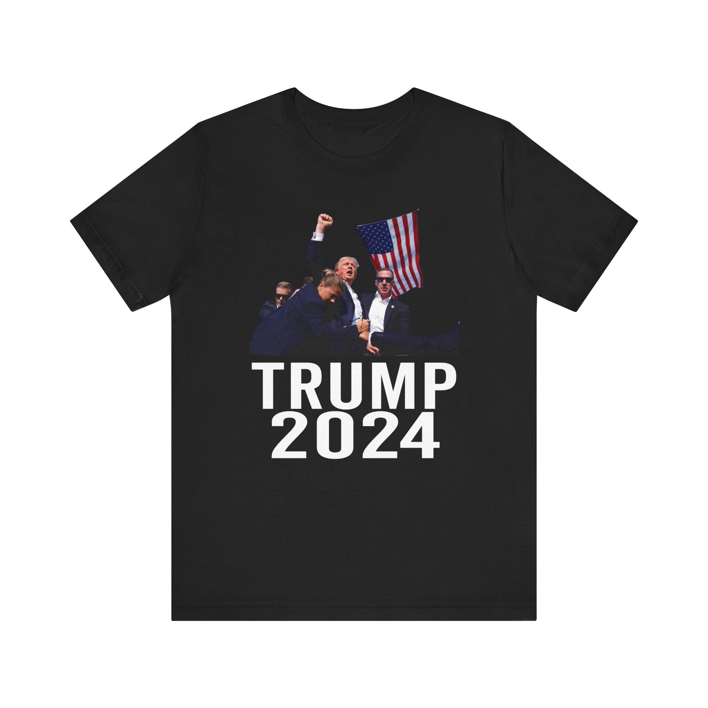 Trump 2024 Shot Picture Shirt Bella Canvas 3001 Unisex T-Shirt Vote Trump King Trump Fist Photo Pro Trump Never Surrender Shirt 2024