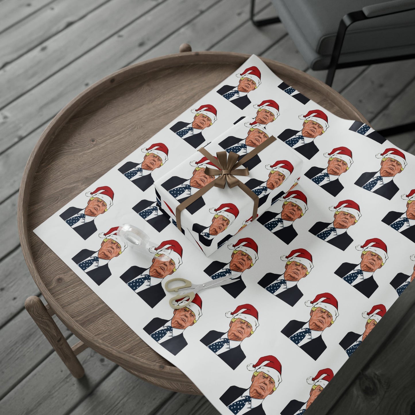 Santa Trump Wrapping Paper for Gifts - Pro Trump Christmas Gift Wrap Let's Go Brandon Maga Gift Wrap Christmas Trump 2024 Santa Hat LGB