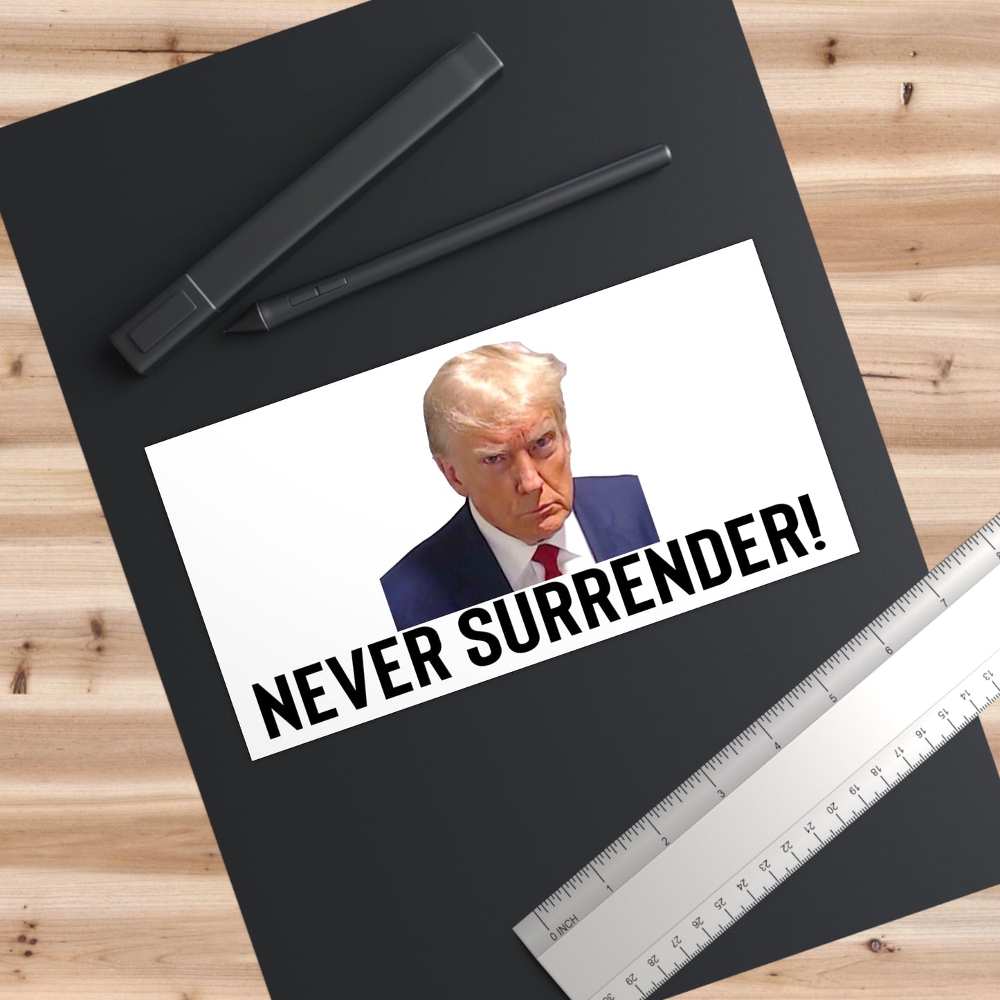 Trump Bumper Sticker 7.5 x 3.75in Trump Never Surrender Bumper Sticker Trump Mugshot Georgia Mugshot Trump Photo Bumper Stickers Pro Trump