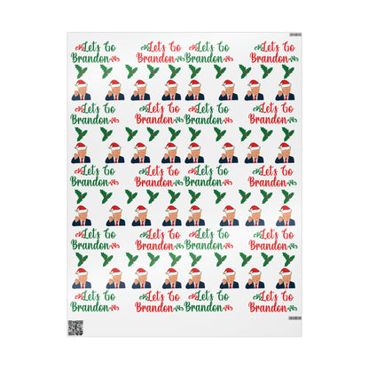 Top Trump Christmas Wrapping Paper for Gifts - Trump Maga Gift - Funny Let's Go Brandon Biden Trump Wrapping Paper Santa Trump Brandon Gift