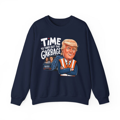 Funny President Trump Sweatshirt, Trump Garbage, Trump Won, Trump Gift, Trump Throw out the Garbage, Unisex Heavy Blend Crewneck Sweatshirt