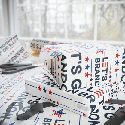 Let's Go Brandon Style USA Wrapping Paper for Gifts - Trump Maga Let's Go Brandon Biden Trump 2024 Wrapping Paper Trump Christmas Gift Wrap