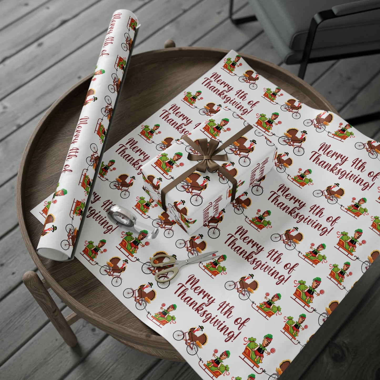 Hilarious Biden Confused Christmas Wrapping Paper for Gifts Biden Merry 4th of Thanksgiving Pro Trump Let's Go Brandon Trump Gift Wrap MAGA