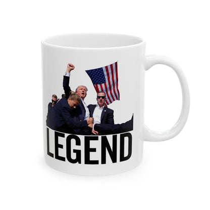 Trump Legend Shot Rally Mug, Best Trump Mug Gift Never SurrenderMug Ceramic Mug 11oz - Trump Gift Mug Trump Christmas Trump 2024 Rally