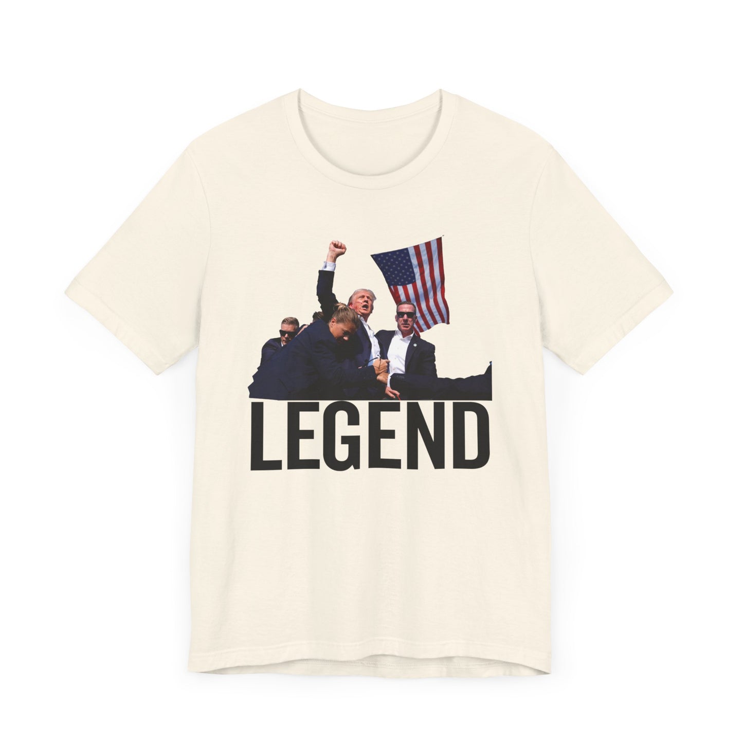 Trump Legend Shot Picture Shirt Bella Canvas 3001 Unisex T-Shirt Vote Trump King Trump Fist Photo Pro Trump Never Surrender Shirt 2024