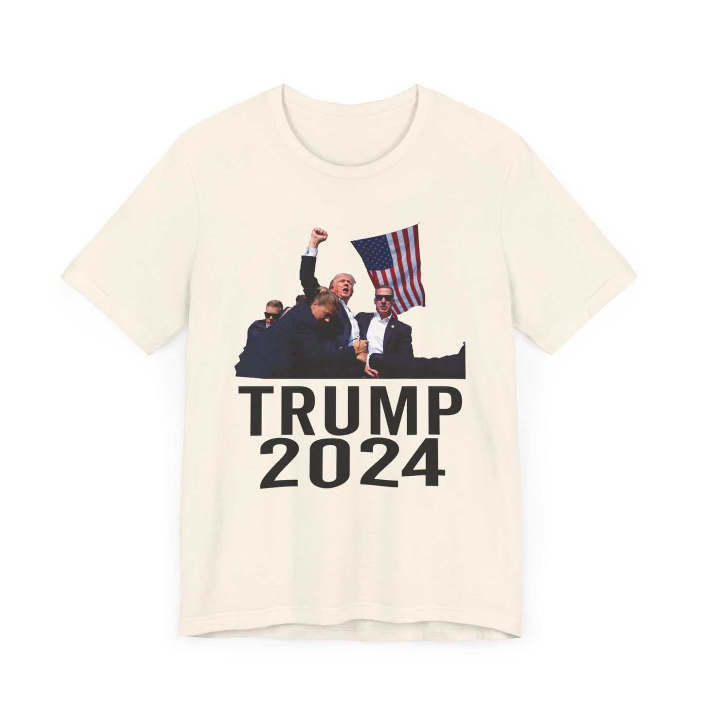 Trump 2024 Shot Picture Shirt Bella Canvas 3001 Unisex T-Shirt Vote Trump King Trump Fist Photo Pro Trump Never Surrender Shirt 2024