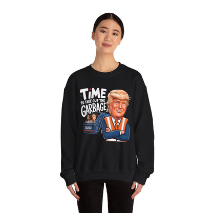 Funny President Trump Sweatshirt, Trump Garbage, Trump Won, Trump Gift, Trump Throw out the Garbage, Unisex Heavy Blend Crewneck Sweatshirt