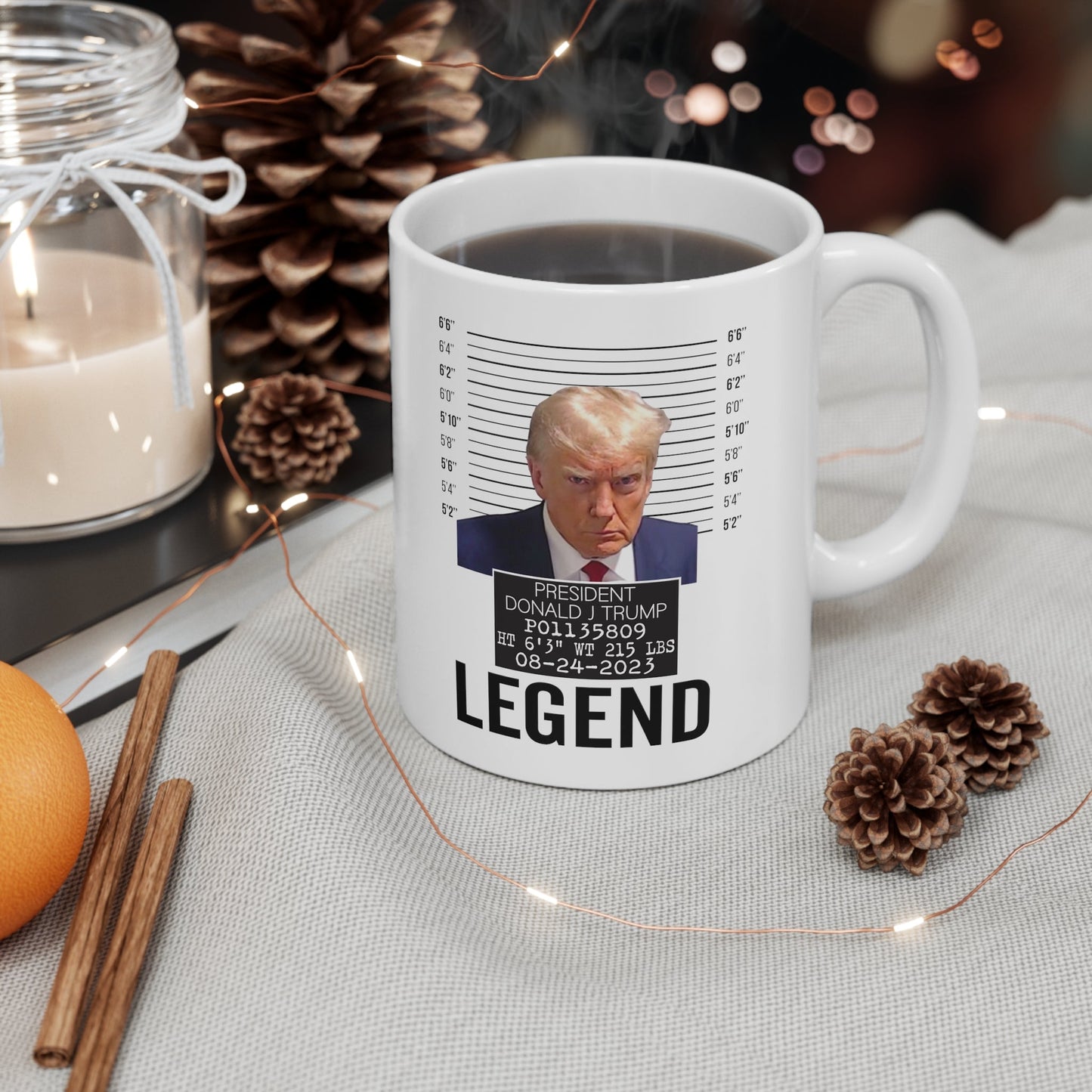 The Georgia Trump Mugshot Picture Mug Ceramic Mug 11oz - Funny Gift Trump Booking Photo Georgia Trump Mugshot Mug Trump Legend Pic Mug