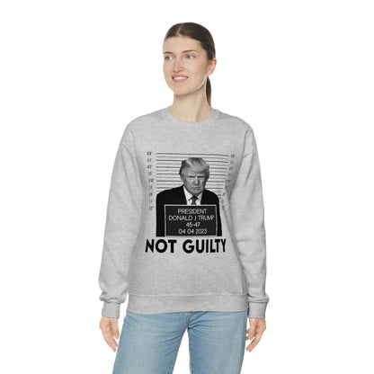 Trump Mugshot Not Guilty Sweatshirt Unisex Heavy Blend Crewneck Sweatshirt