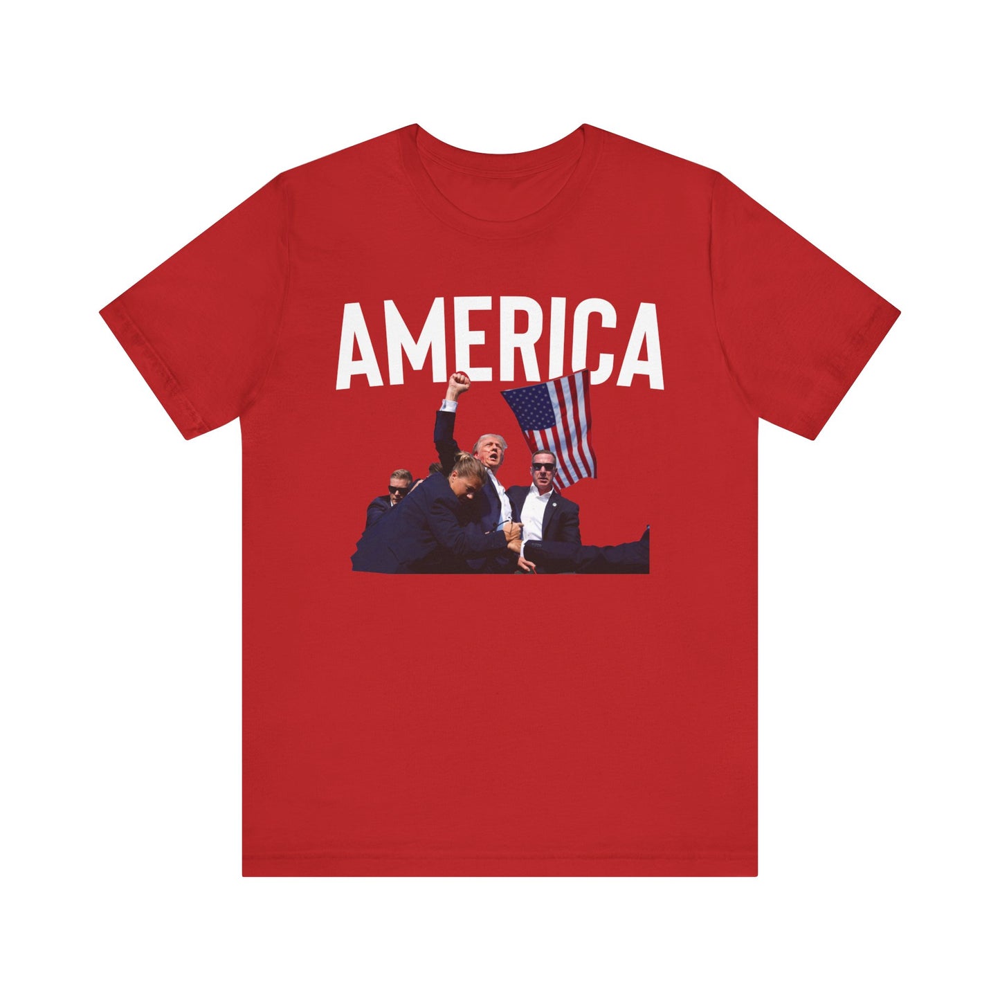 Trump America Shot Picture Shirt Bella Canvas 3001 Unisex T-Shirt, Vote Trump, Vance VP Trump, Pro Trump, Trump Photo, Trump Shirt 2024