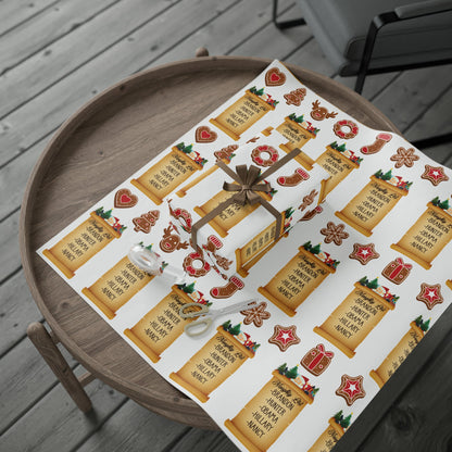 Great Funny Trump Wrapping Paper for Gifts - Pro Trump Naughty List Gingerbread Christmas Gift Wrap Let's Go Brandon Maga Gift Wrap Trump