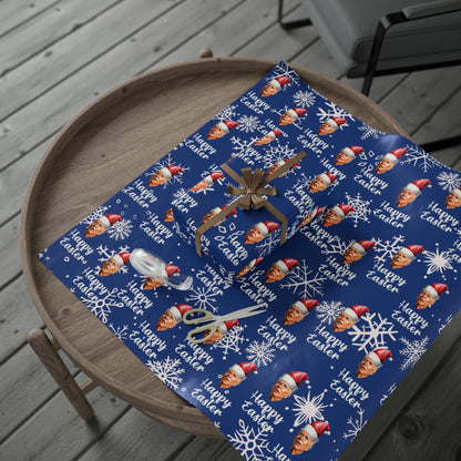 Comically Confused Biden Christmas Blue Wrapping Paper Happy Easter - Santa Biden - Let's Go Brandon Pro Trump Wrapping Paper