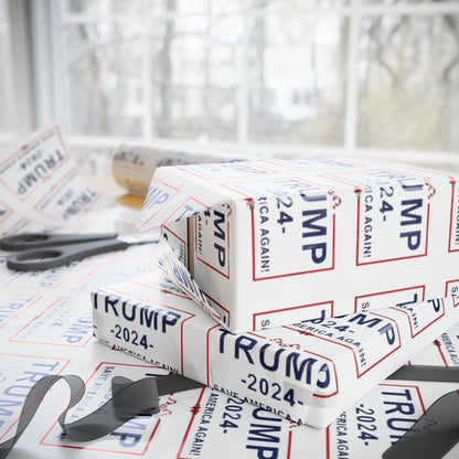 Great Trump Christmas Gift Trump Wrapping Paper Trump 2024 Save America Again Christmas Candy Cane Gift Wrap Funny Surprise Let's Go Brandon