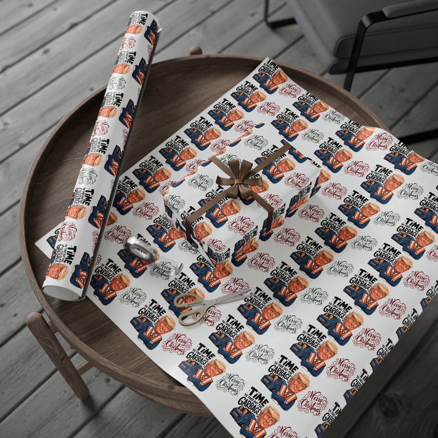 Funny Trump Gift Wrap,  Trump Christmas, Trump Wrapping Paper for Gifts, Maga Gift Wrap Christmas, Trump Garbage, President Trump Won 2024