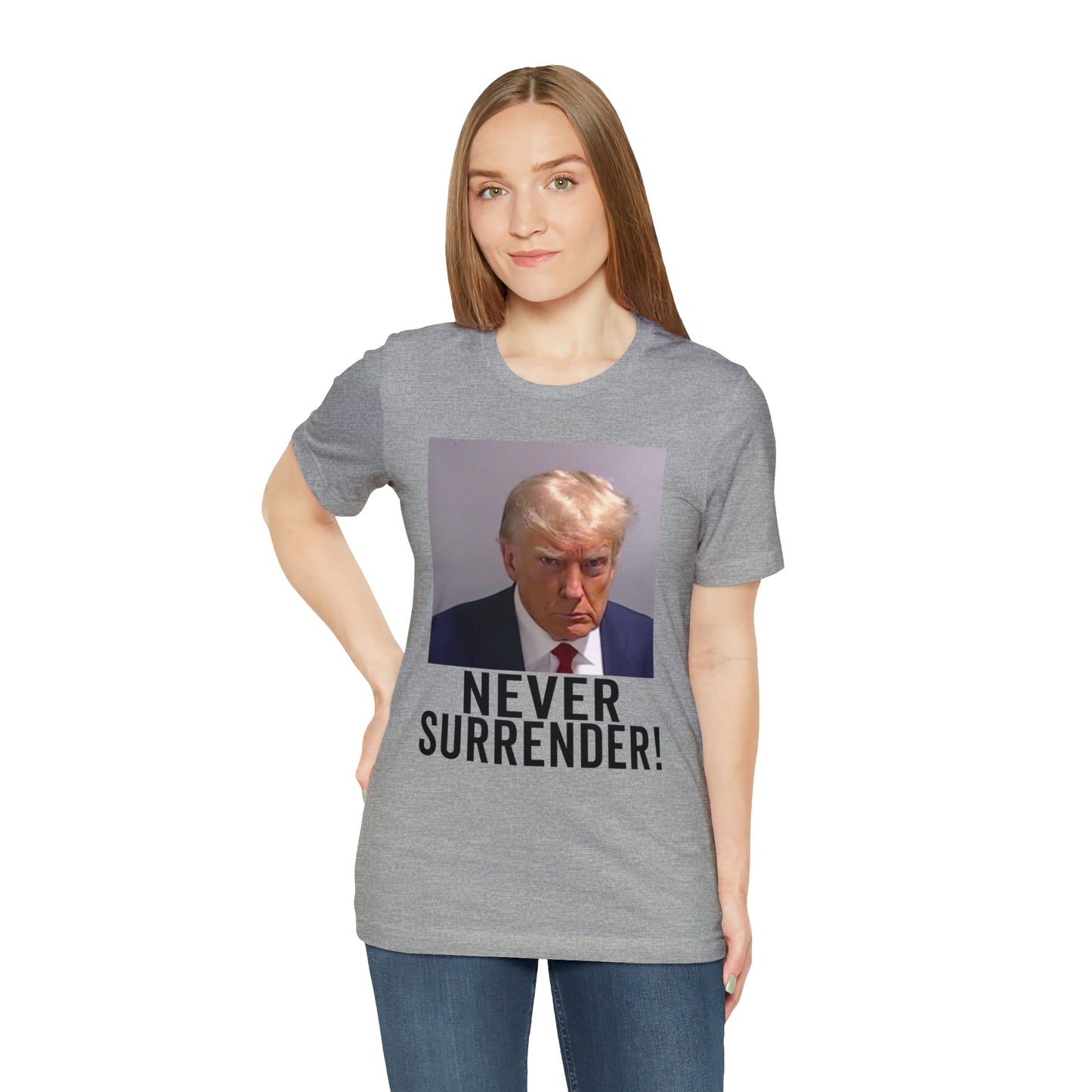 Georgia Trump Mugshot Shirt Bella Canvas 3001 Unisex T-Shirt Trump Mugshot Trump Georgia Trump Never Shirt