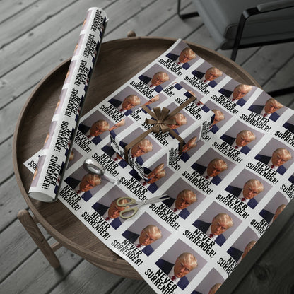 Trump Mugshot Gift Wrap Never Surrender Gift Wrap Trump 2024 Never Surrender Trump Wrapping Paper Trump Christmas Trump Birthday Gift Wrap