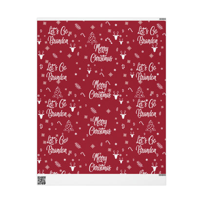 Red Christmas Gift Trump Wrapping Paper Trump Christmas Gift Let's Go Brandon Gift Wrap - Brandon Wrapping Paper Merry Christmas