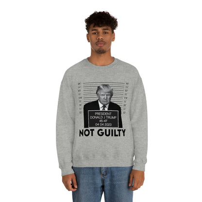 Trump Mugshot Not Guilty Sweatshirt Unisex Heavy Blend Crewneck Sweatshirt