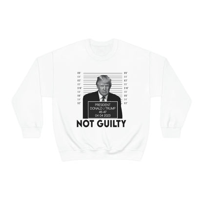 Trump Mugshot Not Guilty Sweatshirt Unisex Heavy Blend Crewneck Sweatshirt