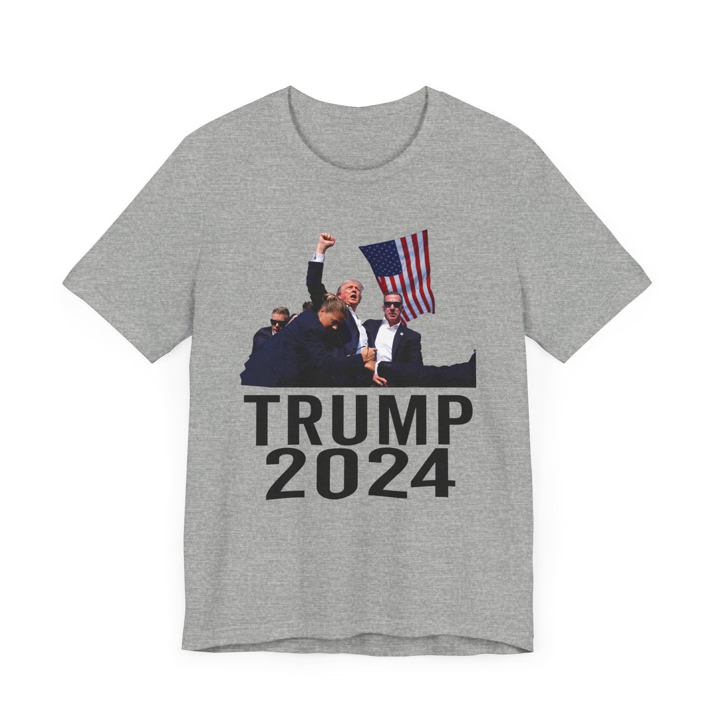 Trump 2024 Shot Picture Shirt Bella Canvas 3001 Unisex T-Shirt Vote Trump King Trump Fist Photo Pro Trump Never Surrender Shirt 2024