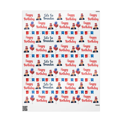 Top Trump Birthday Wrapping Paper for Gifts - Trump Maga Gift - Funny Let's Go Brandon Biden Trump Funny Wrapping Paper for Birthday Gifts